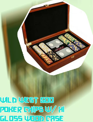 Poker chip set wooden case